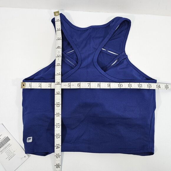 Fabletics Lexi Midi Sports Bra Ink Blue Removable Cups Racer Back Size S - Picture 7 of 7